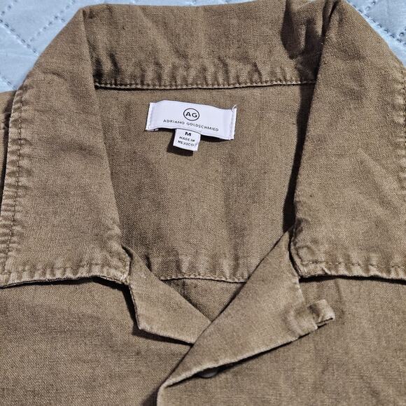 AG Adriano Goldschmied Brown Utilitarian Women's Linen Blend Shirt NWOT Size M - Picture 3 of 7